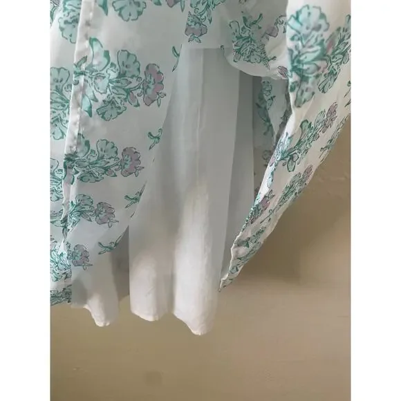 J. Marie Tiered Babydoll Floral Puff Sleeve Pastel Dress Coquette Cottage Core - Picture 8 of 10